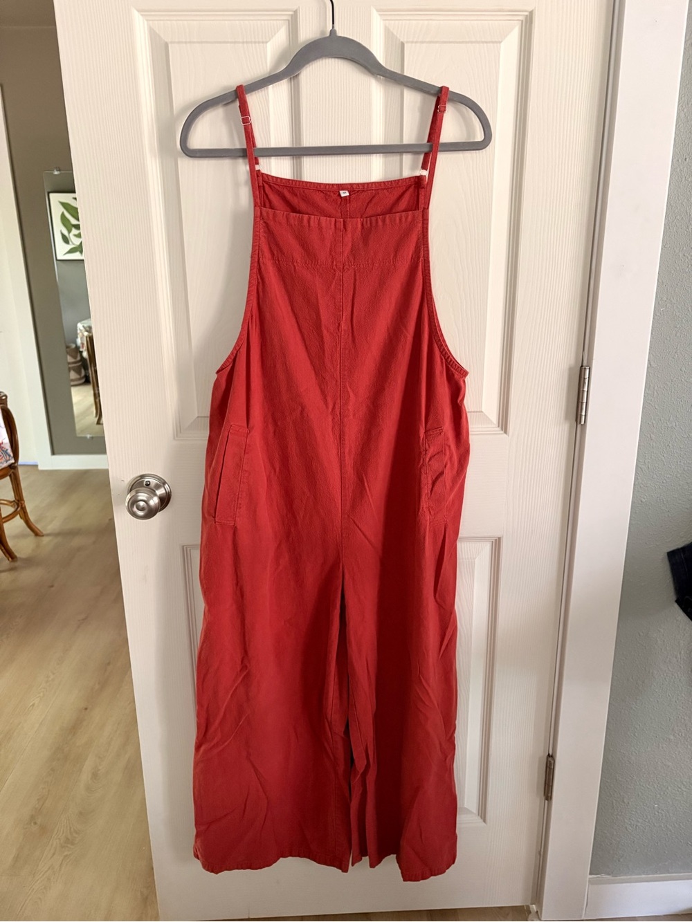Women’s Orangey-Red Wide-Leg Jumpsuit